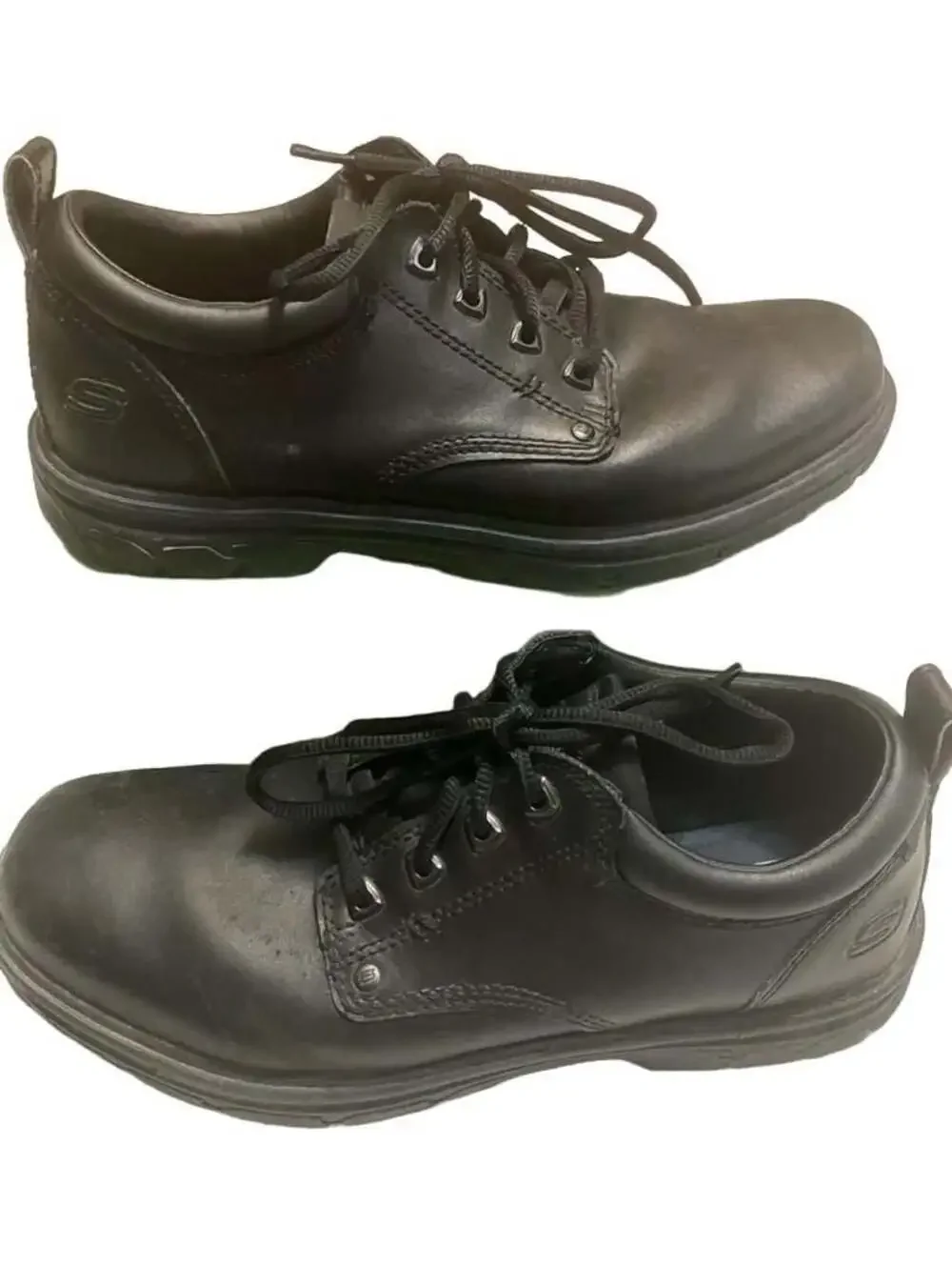 Skechers Men's Relaxed Fit Segment-Rilar Oxford Shoes Black Leather Size 11